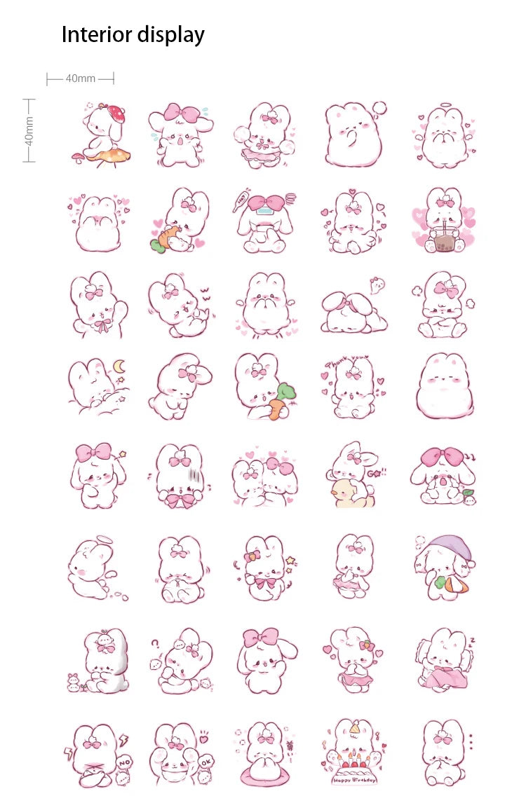 Autocollants Kawaii - Lapin
