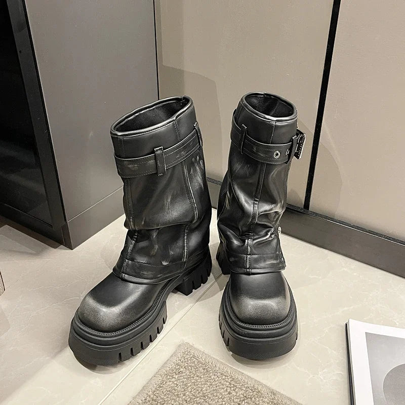 Bottes Kawaii Mi-Mollet avec Boucle