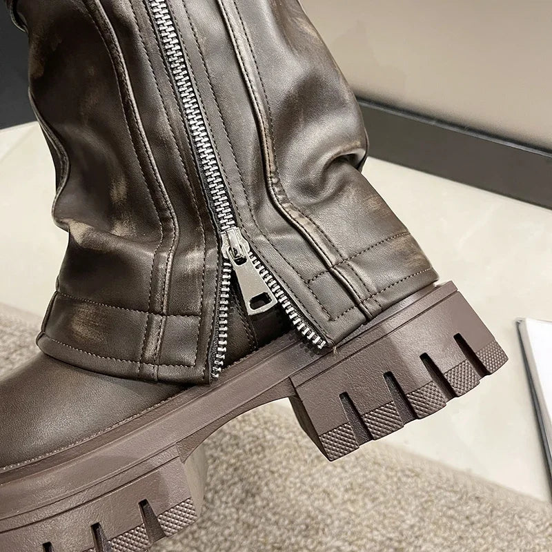 Bottes Kawaii Mi-Mollet avec Boucle