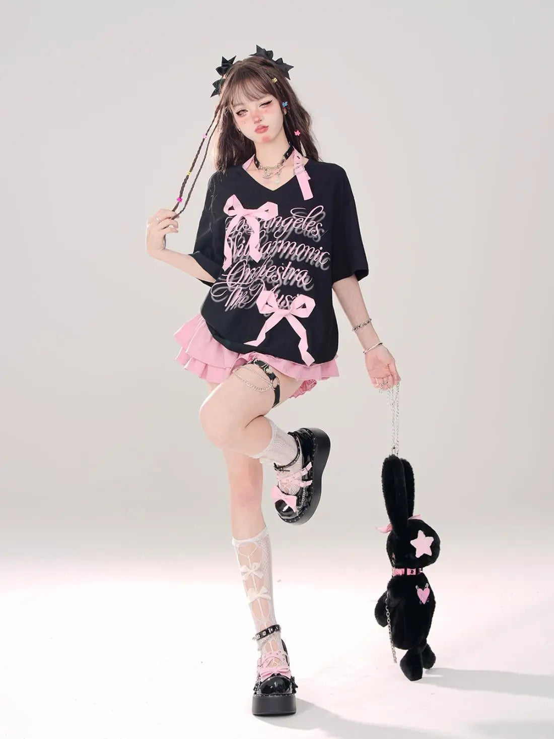 Y2K Kellykitty Japan Black Half Length Skirt Female A-word Summer Fluffy Skirt Self Cultivation Appear Thin Cake Short Pleated