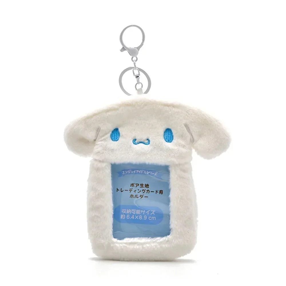 Étui à Cartes Kawaii en Peluche avec Porte-Clés Kawaii