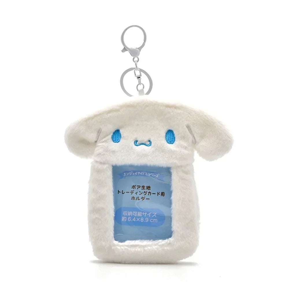 Étui à Cartes Kawaii en Peluche avec Porte-Clés Kawaii Cinnamoroll