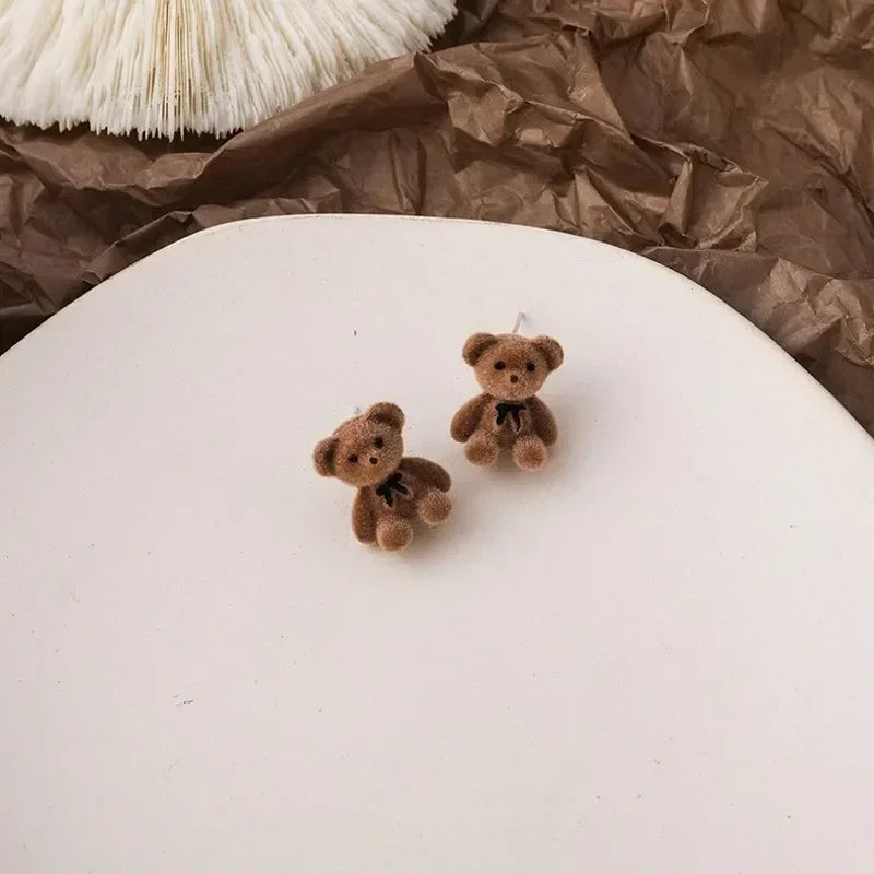Boucles d'Oreilles Kawaii - Animal Ours marron
