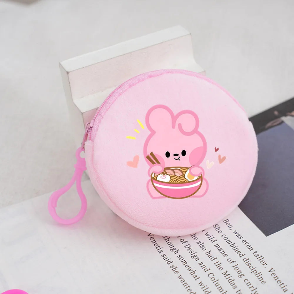Porte-Monnaie en Peluche Kawaii Rose