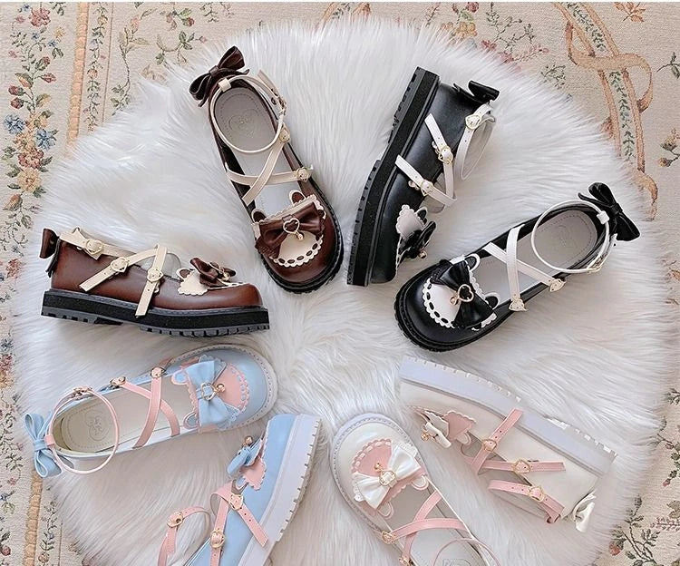 Chaussures Kawaii Noeud Papillon - Sandales Lolita à Plateforme