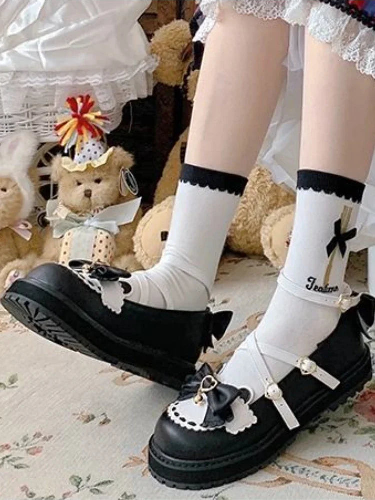 Chaussures Kawaii Noeud Papillon - Sandales Lolita à Plateforme