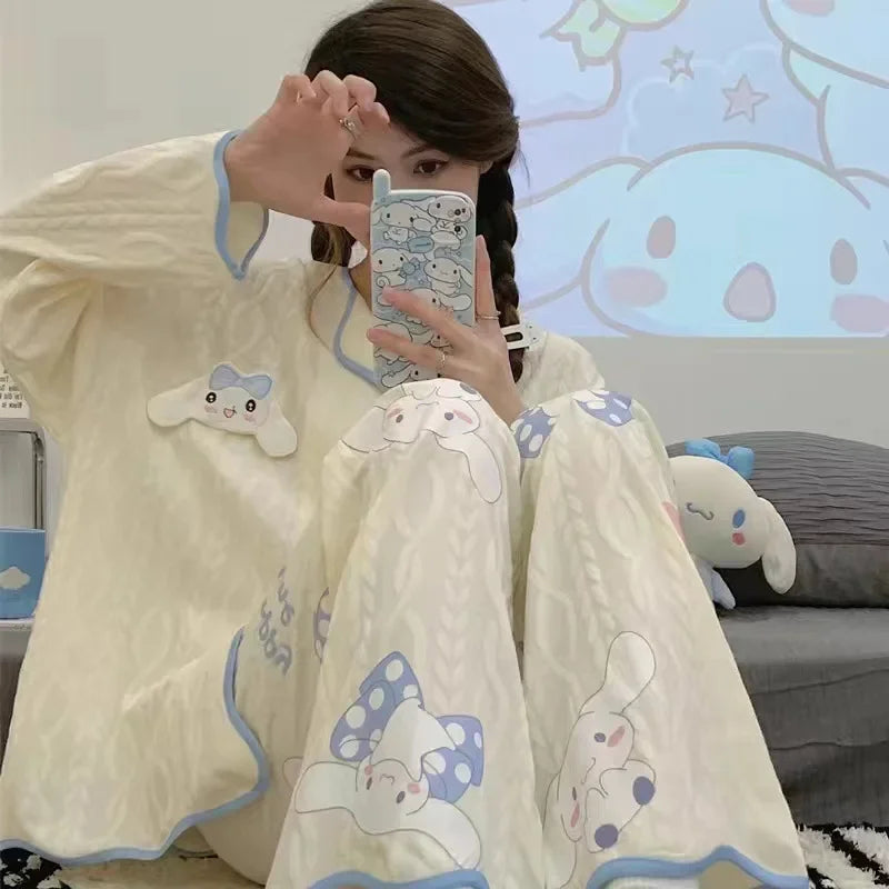 Pyjama d'Hiver Kawaii Bleu pastel