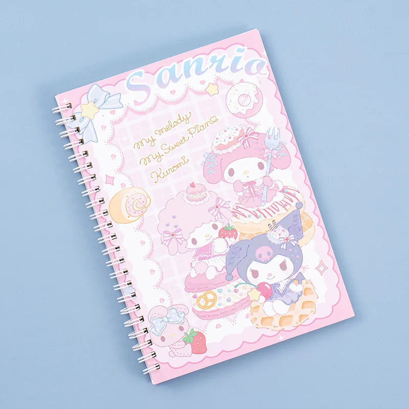 Kawaii Sanrio Kuromi Coil Notebook A5 Notebook Exercise Book Girls Cute Stationery Cinnamoroll Learning Stationery Notepad Diary Sanrio Family