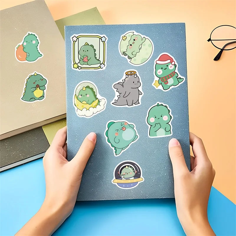 Pack de Stickers Kawaii Dinosaures Verts