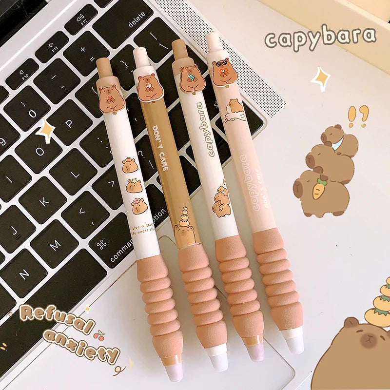 Stylo Gel Effaçable Kawaii - Capybara 1 (hasard) Bleu