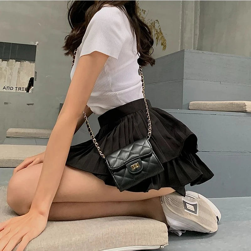 Jupe Kawaii Élégante à Taille Haute - Style Coréen