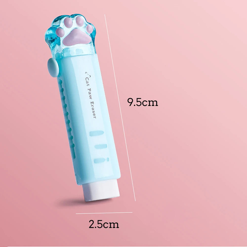 Gomme Patte de Chat Kawaii Bleu
