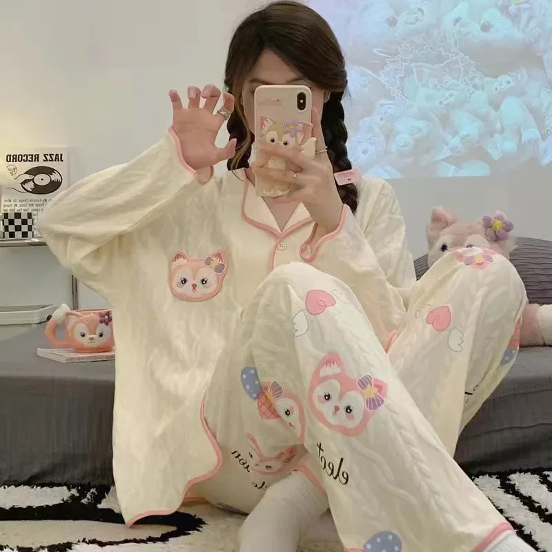Pyjama d'Hiver Kawaii Rose pastel