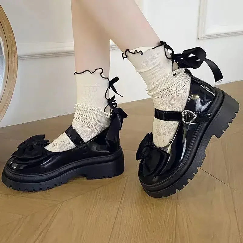 Women's Casual Shoes New Kawaii Pearl Chain Mary Jane Women's Shoes Fashion Versatile Lolita Loafers Outdoor Sandals 여성화 로레타