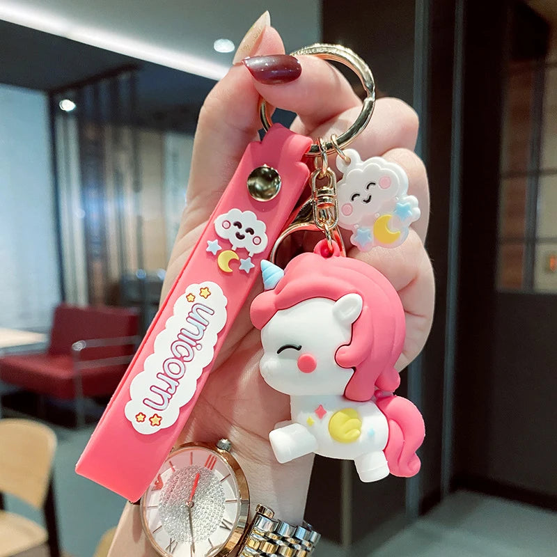 Porte-Clés Licorne Kawaii Rouge
