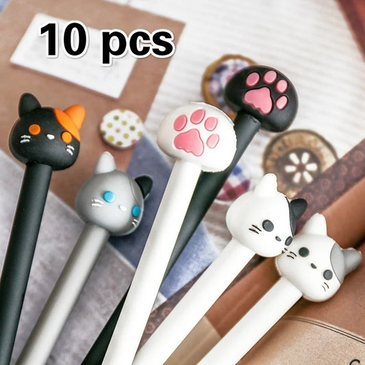 Lot de 10 Stylos Gel Kawaii - Cat