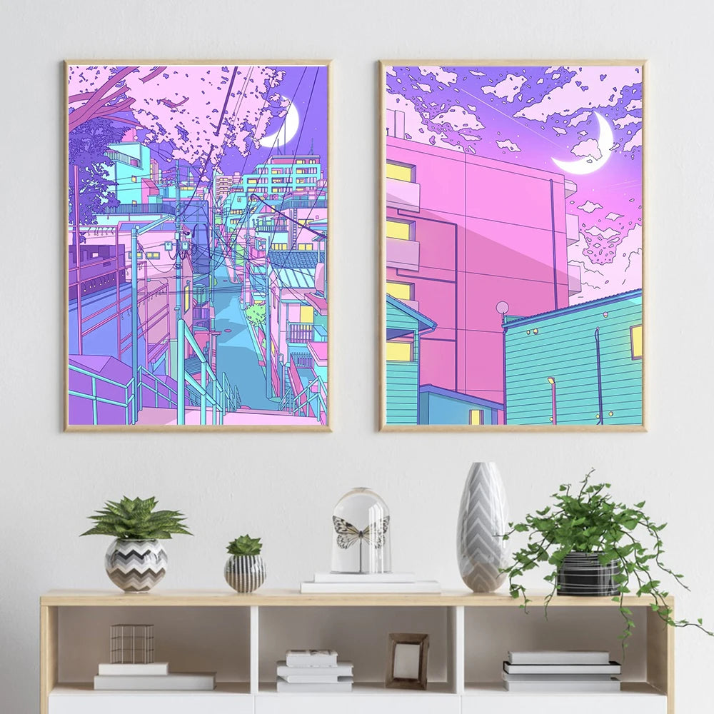 Poster Kawaii "Night City Pop"