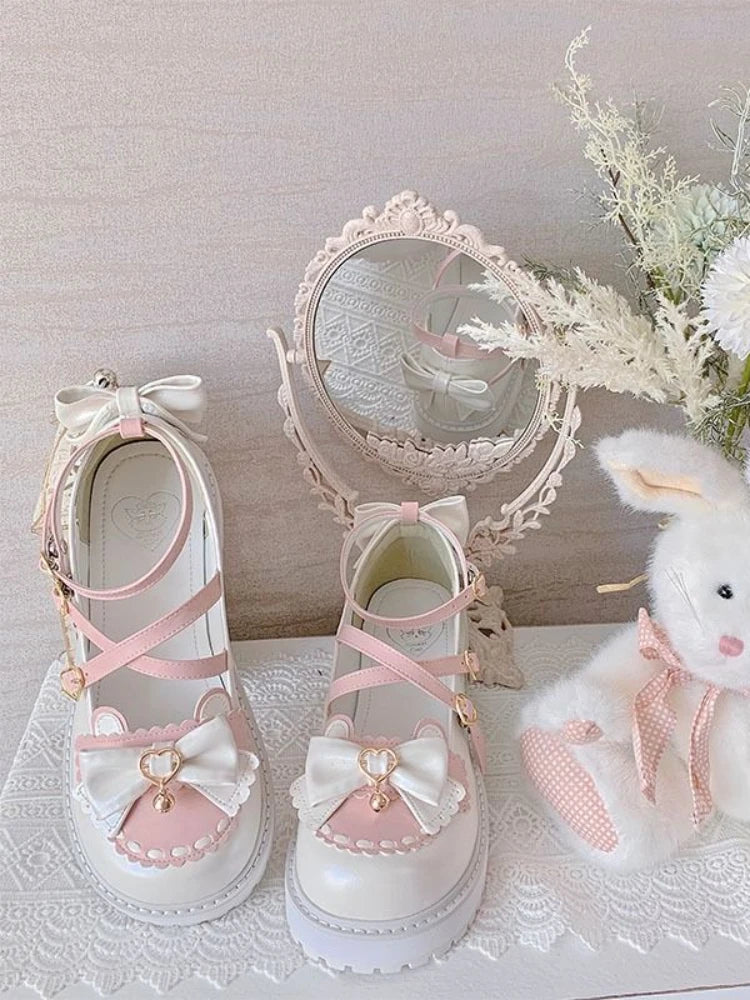 Chaussures Kawaii Noeud Papillon - Sandales Lolita à Plateforme
