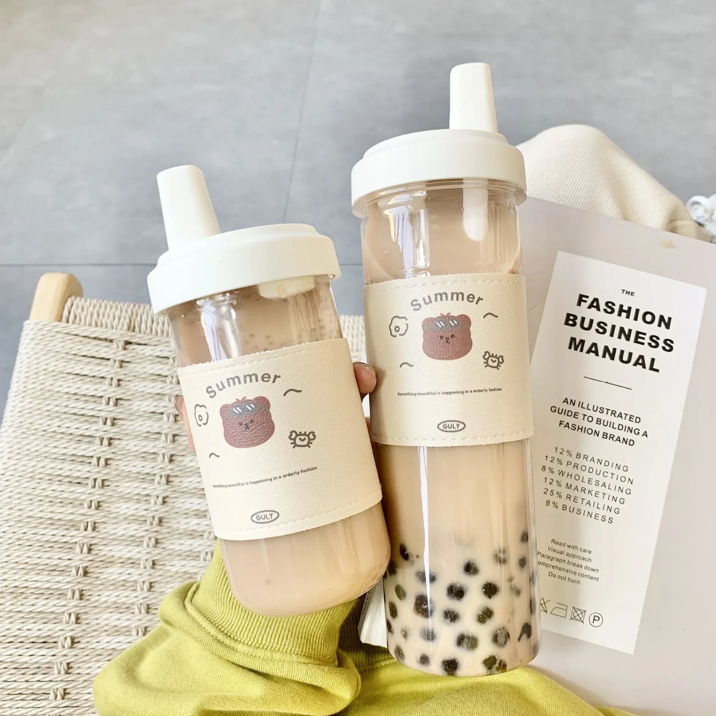 Gourde Kawaii Ours - Bouteille Grande Capacité avec Paille Ours