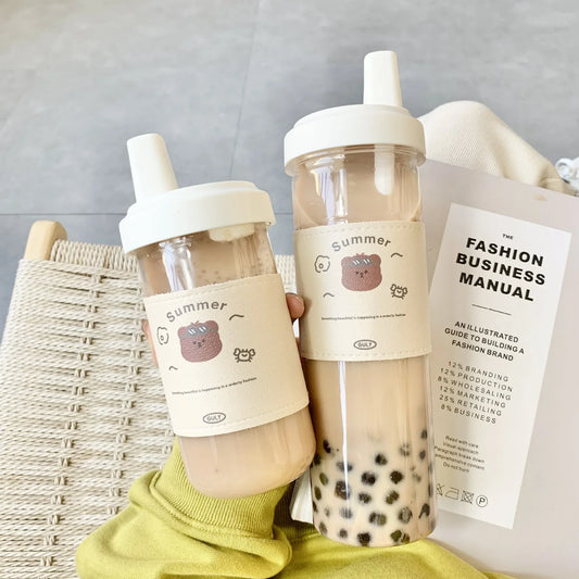 Gourde Kawaii Ours - Bouteille Grande Capacité avec Paille Ours