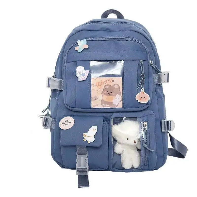 Sac à Dos Multipoches Kawaii Bleu