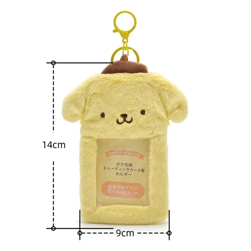 Étui à Cartes Kawaii en Peluche avec Porte-Clés Kawaii
