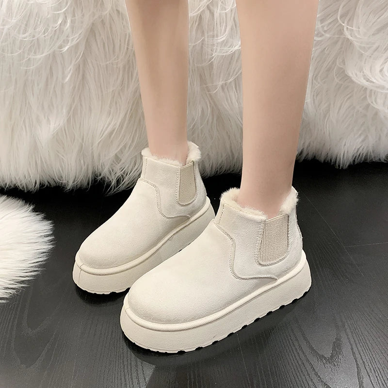Bottes d’Hiver Kawaii - Chaleur et Confort Beige