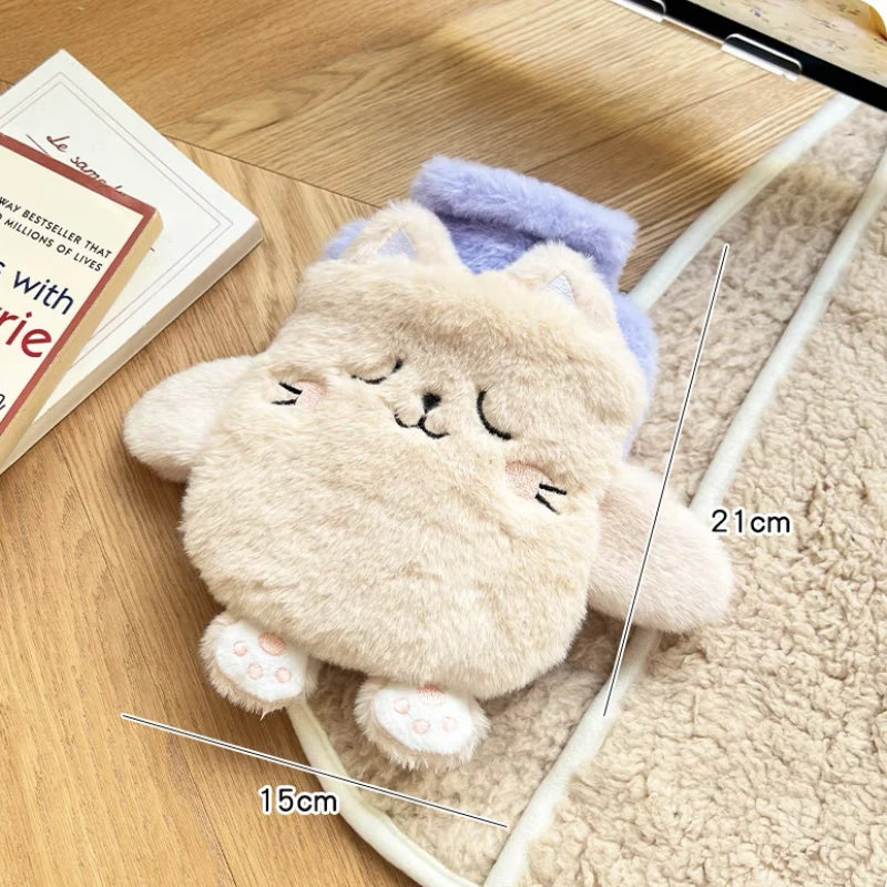 Bouillotte Kawaii avec Peluche Blanc et Violet (400ml)