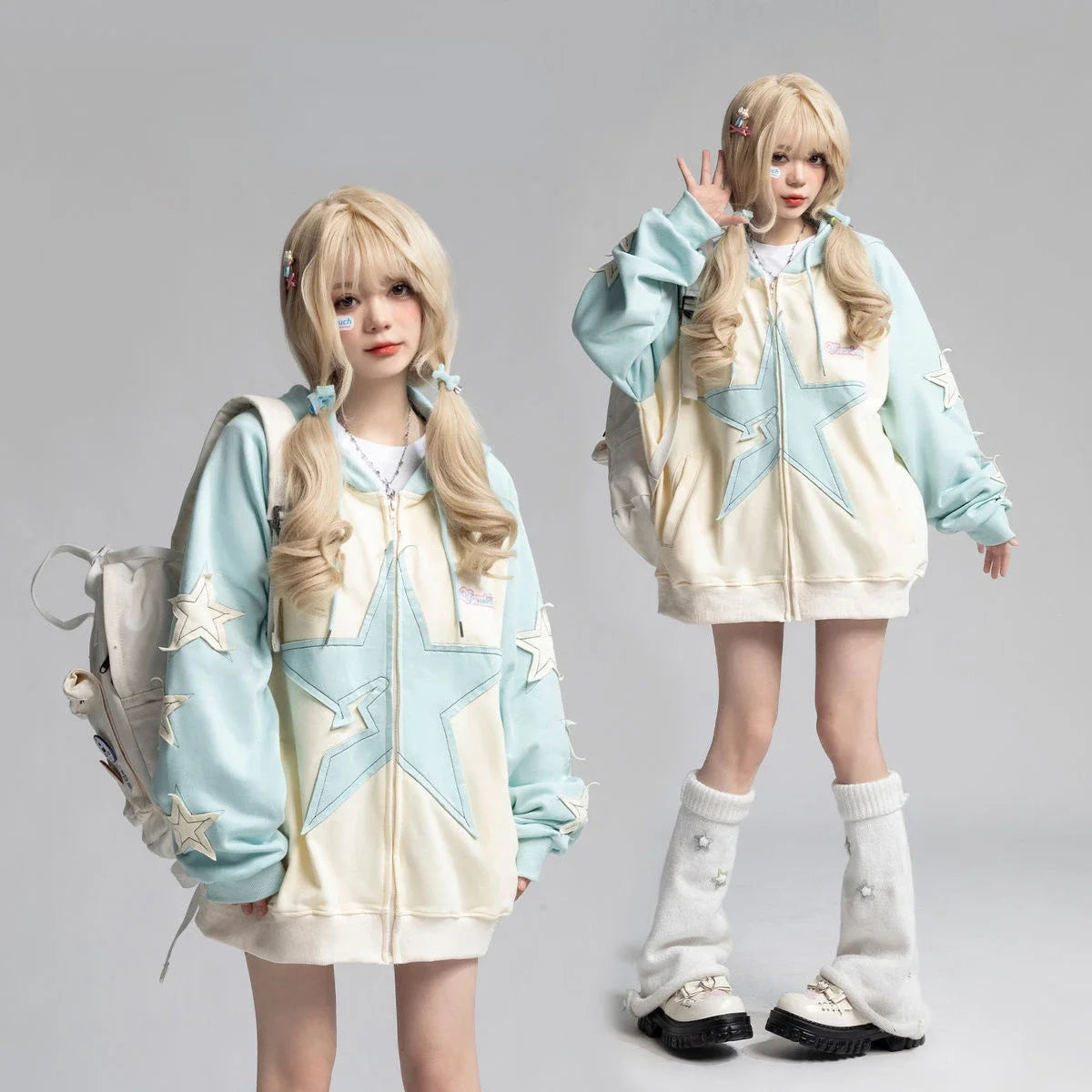 Veste Kawaii Étoilée – Hoodie Campus