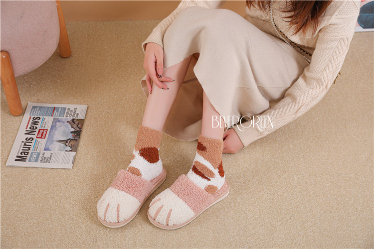 Chaussons Kawaii d'Hiver - Pattes de Chat Douces et Chaudes