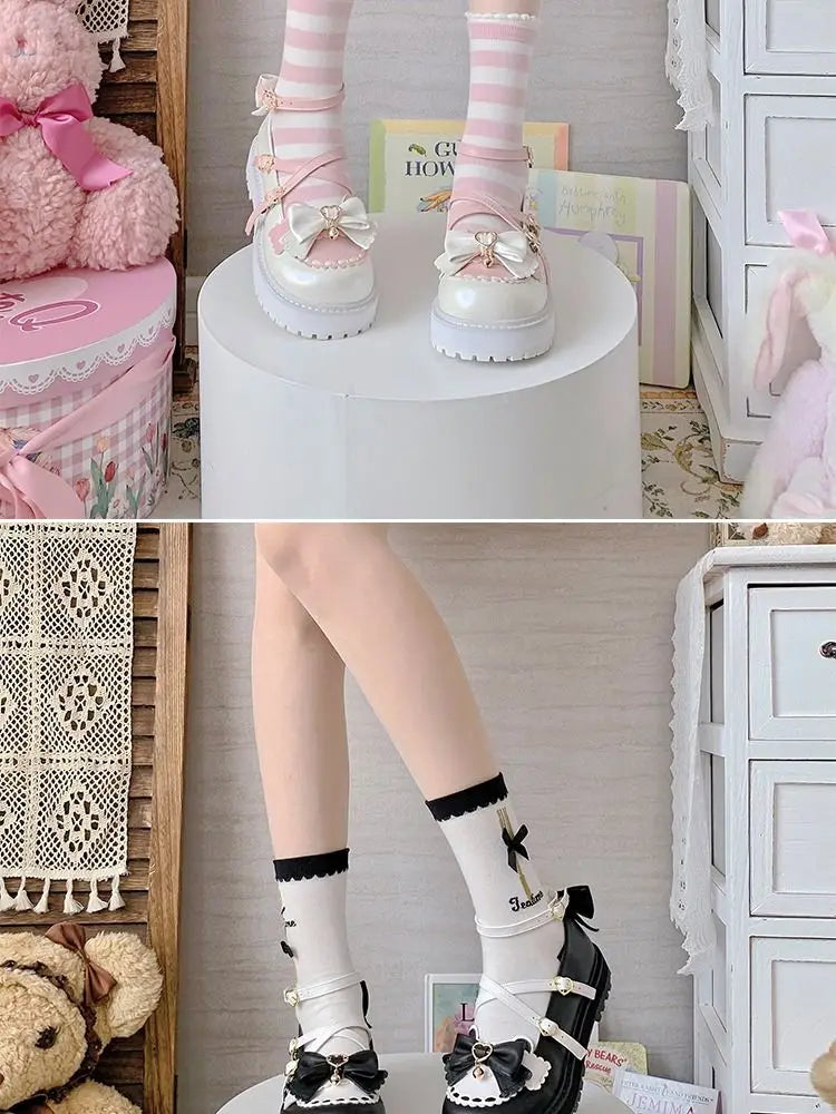 Chaussures Kawaii Noeud Papillon - Sandales Lolita à Plateforme