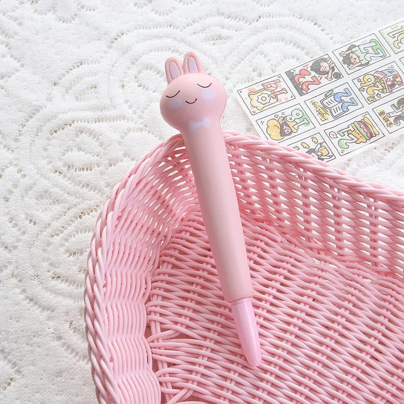 Slow Rebound Decompression Neutral Pens Kawaii Antistress Squeeze Needle Pens Stress Relief Writing Pens for Kid Sttaionery pink rabbit