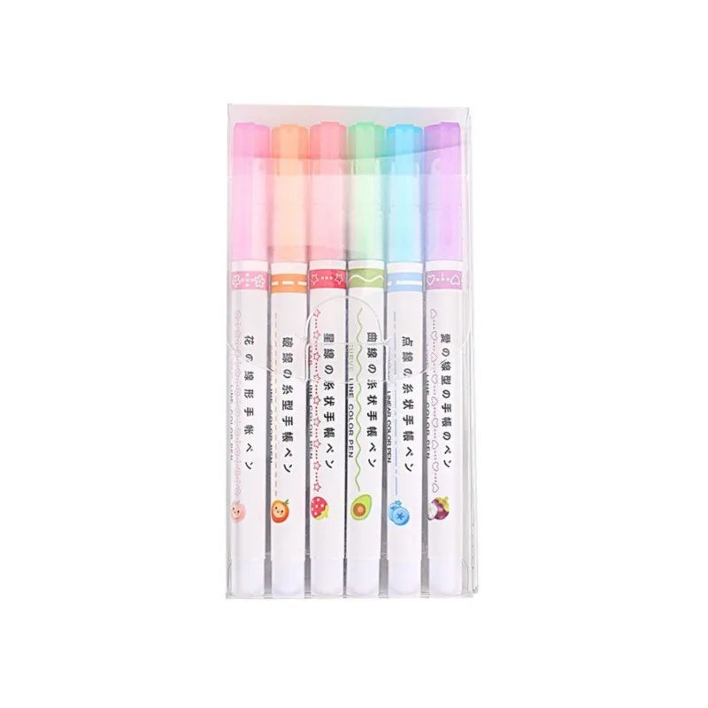 Set de Stylos Surligneurs Kawaii Blanc