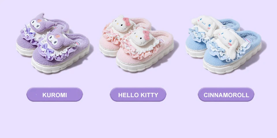 Chaussons Kawaii Cinnamoroll & Hello Kitty - Hiver
