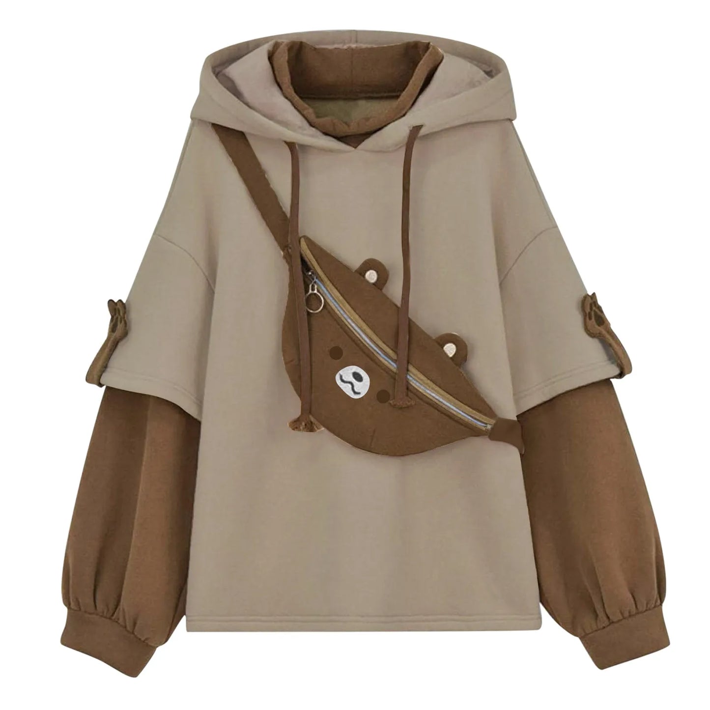 Hoodie Oversize Kawaii avec Sac Ours