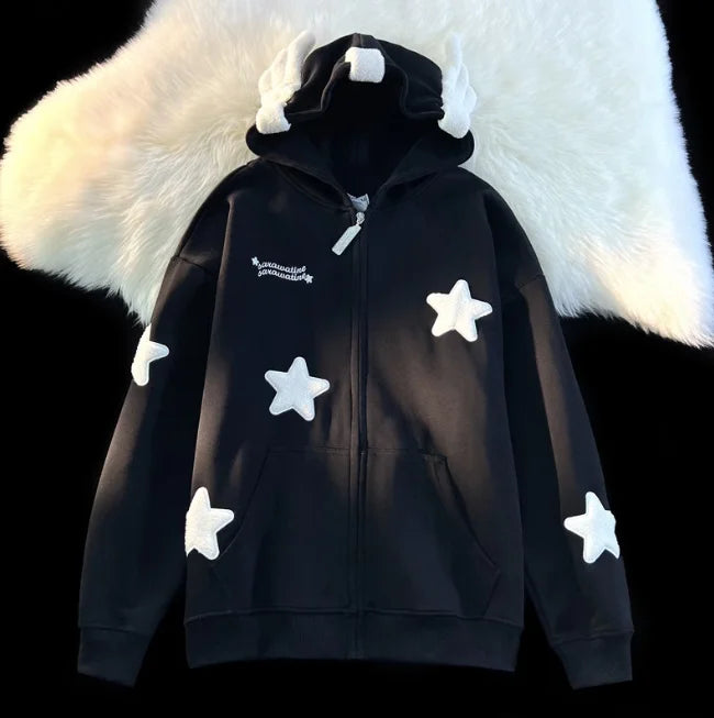 Veste Kawaii Oversize avec Ailes d'Ange