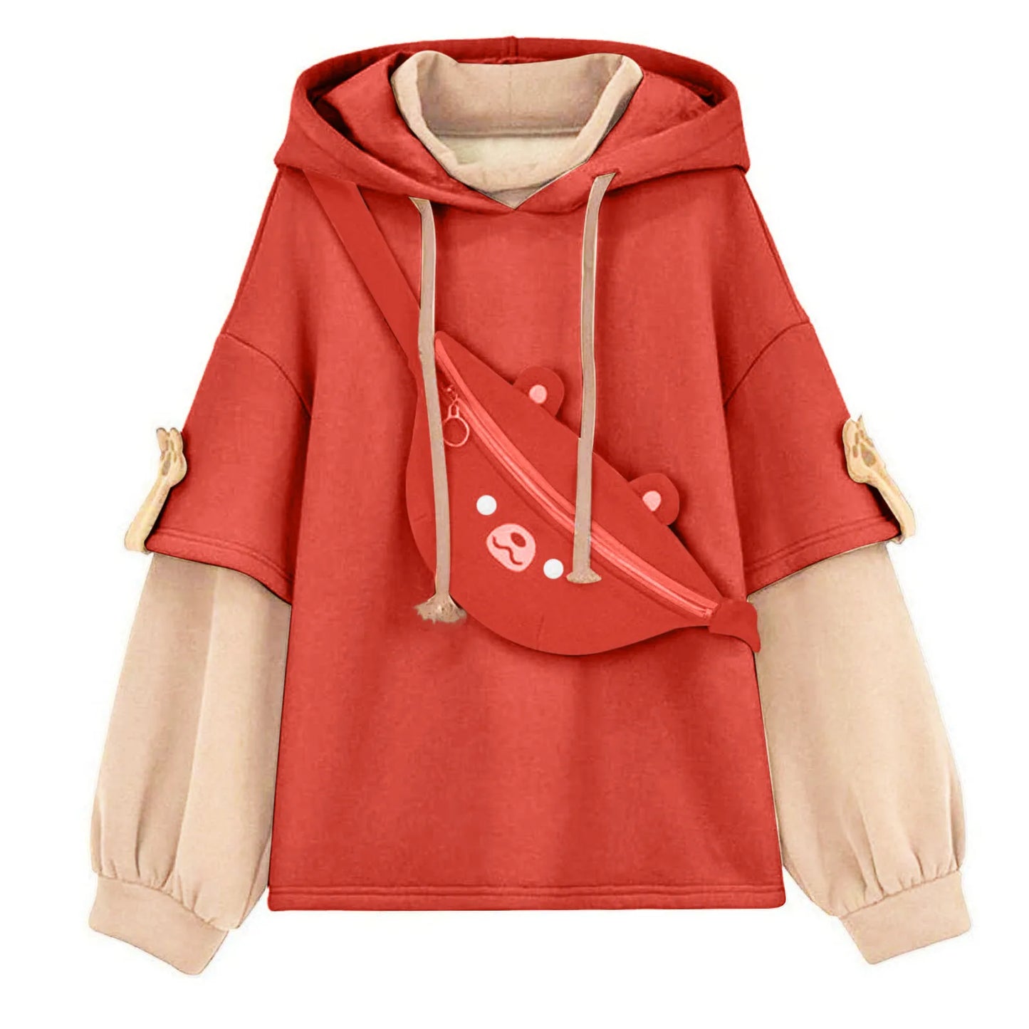 Hoodie Oversize Kawaii avec Sac Ours