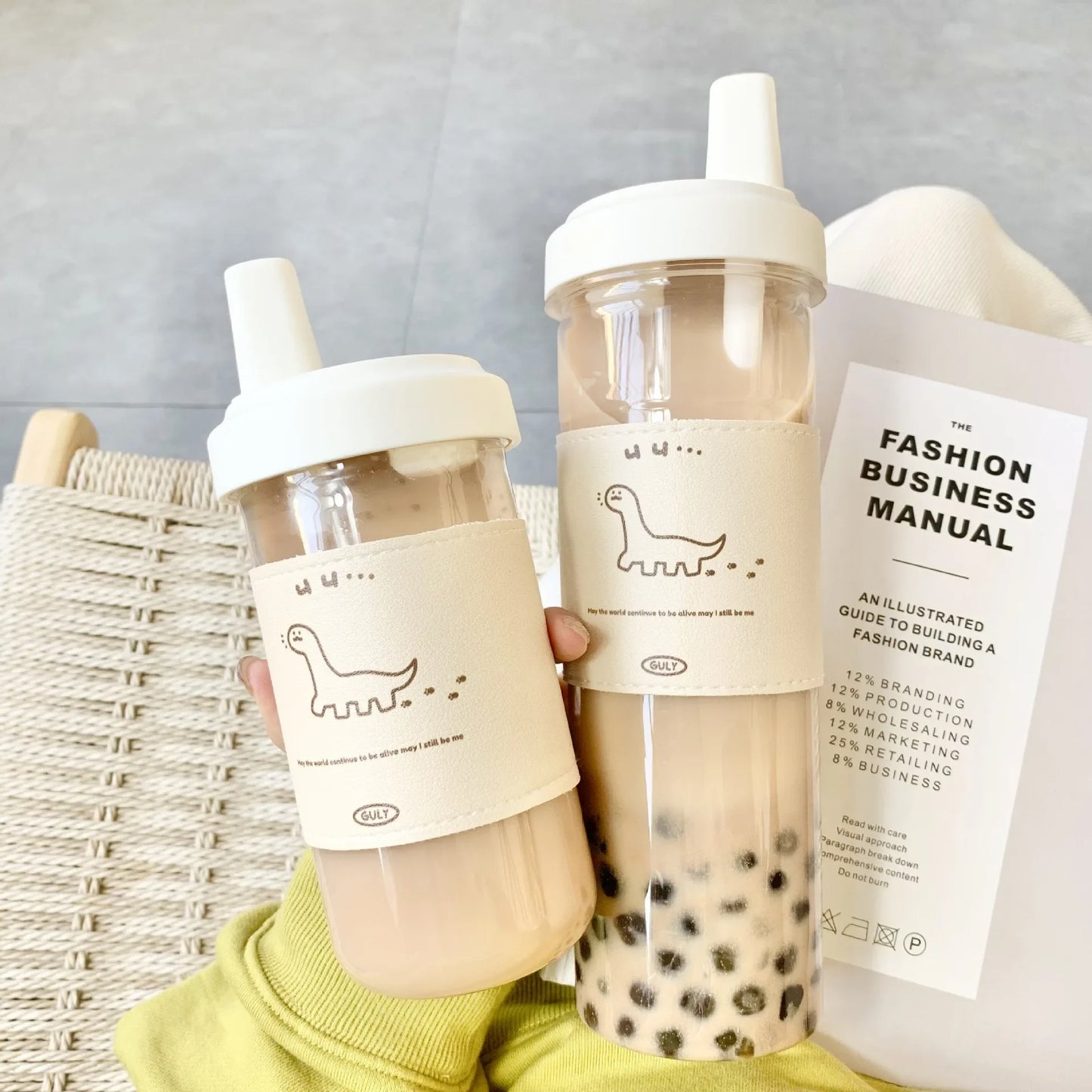 Gourde Kawaii Ours - Bouteille Grande Capacité avec Paille
