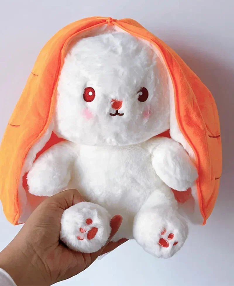 Peluche Kawaii Lapin Transformable en Fraise et Carotte