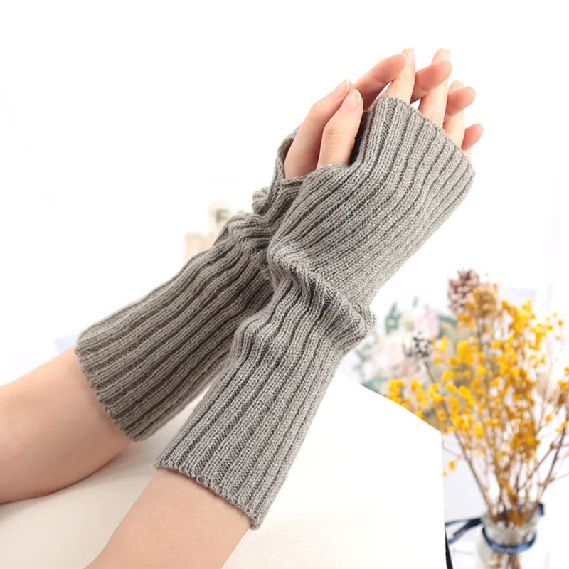 Mitaines Longues Gris Taille unique
