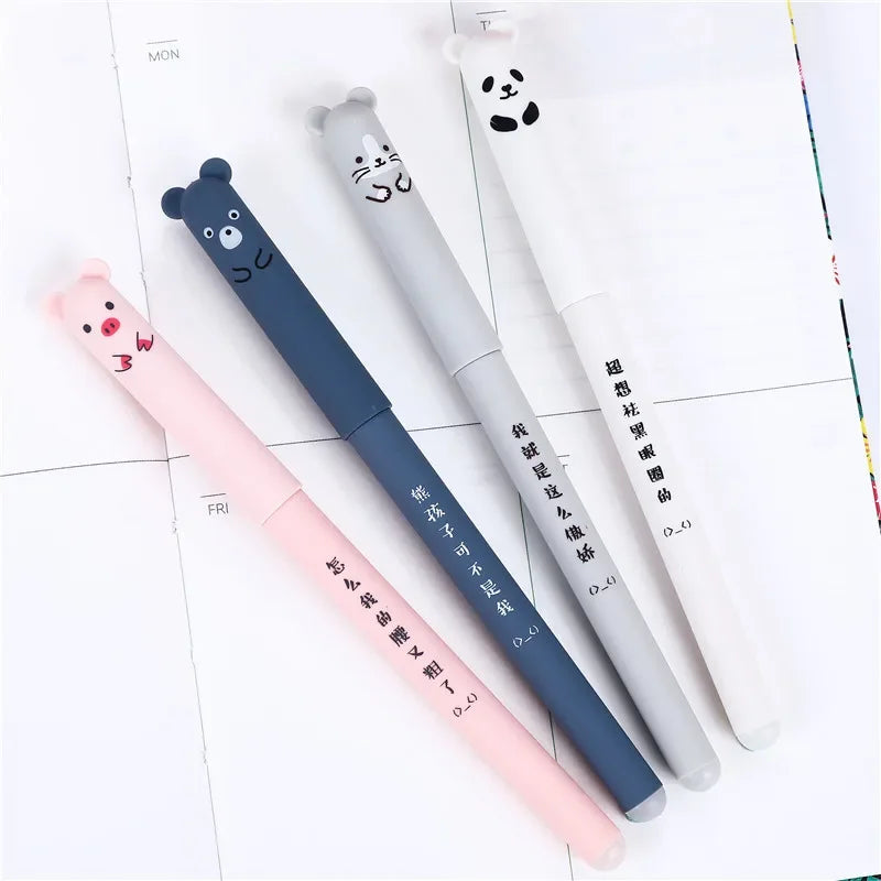 Stylo Gel Effaçable Kawaii - Panda/Ours/Cochon/Souris