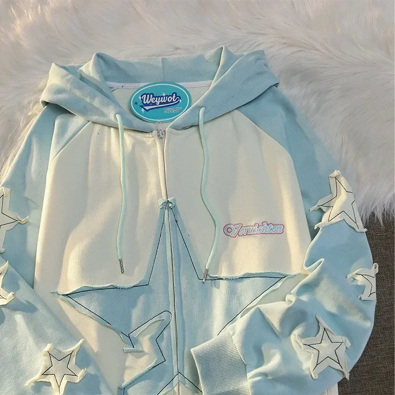 Veste Kawaii Étoilée – Hoodie Campus