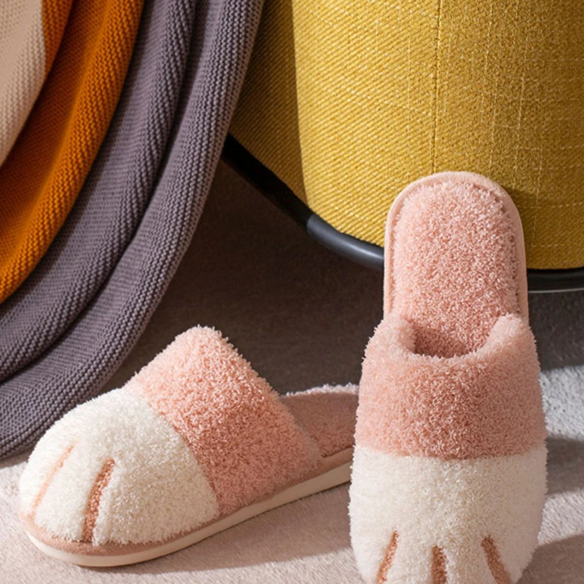 Chaussons Kawaii d'Hiver - Pattes de Chat Douces et Chaudes