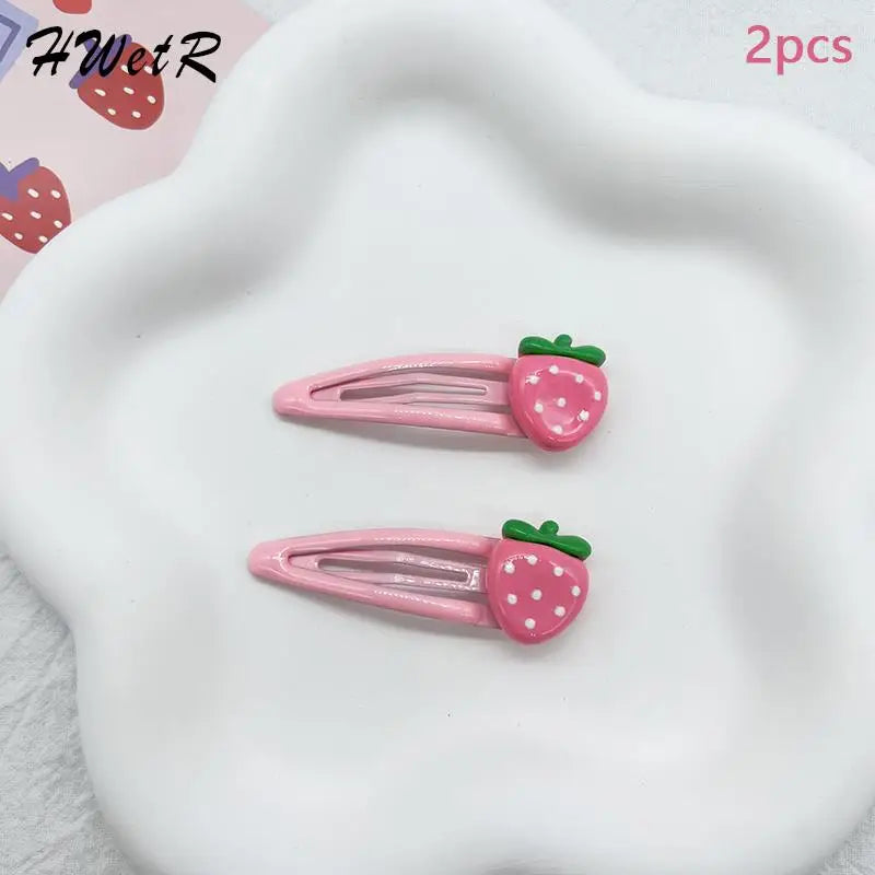 Pinces à Cheveux Roses Kawaii Fraise roses bonbon