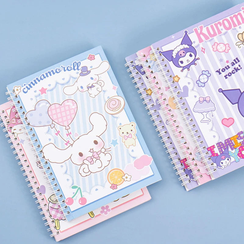 Kawaii Sanrio Kuromi Coil Notebook A5 Notebook Exercise Book Girls Cute Stationery Cinnamoroll Learning Stationery Notepad Diary