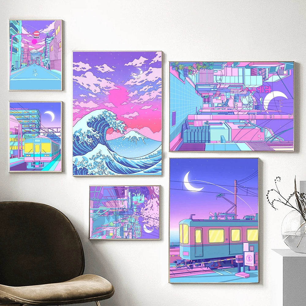 Poster Kawaii "Night City Pop"