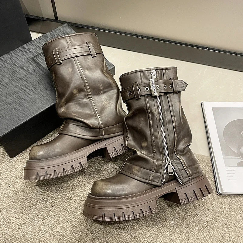 Bottes Kawaii Mi-Mollet avec Boucle