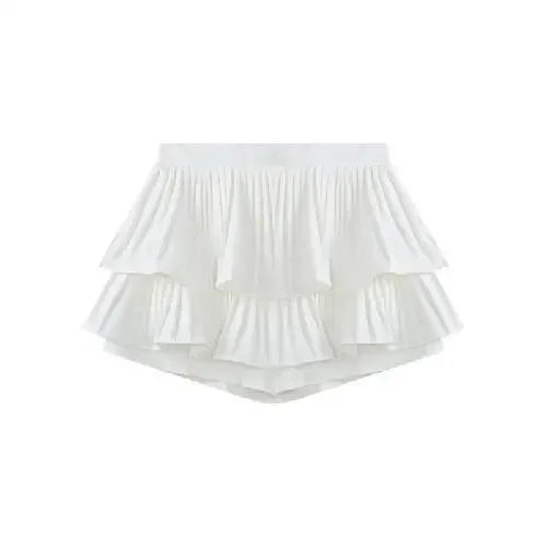 Jupe Kawaii Élégante à Taille Haute - Style Coréen Blanc