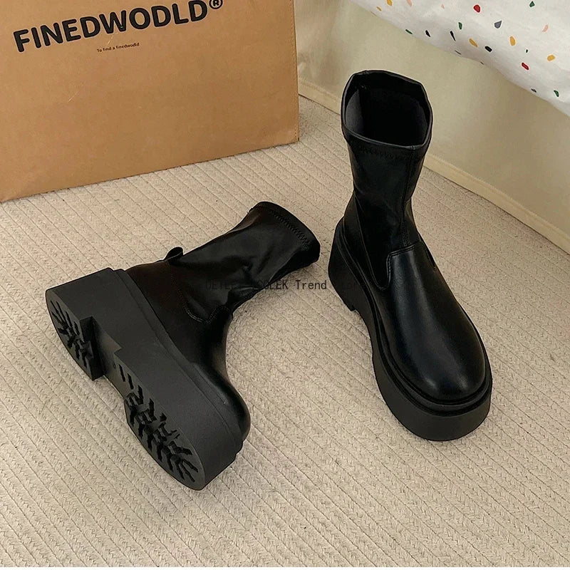 Bottes Hautes et Basses Kawaii - Style Coréen avec Talon Carré
