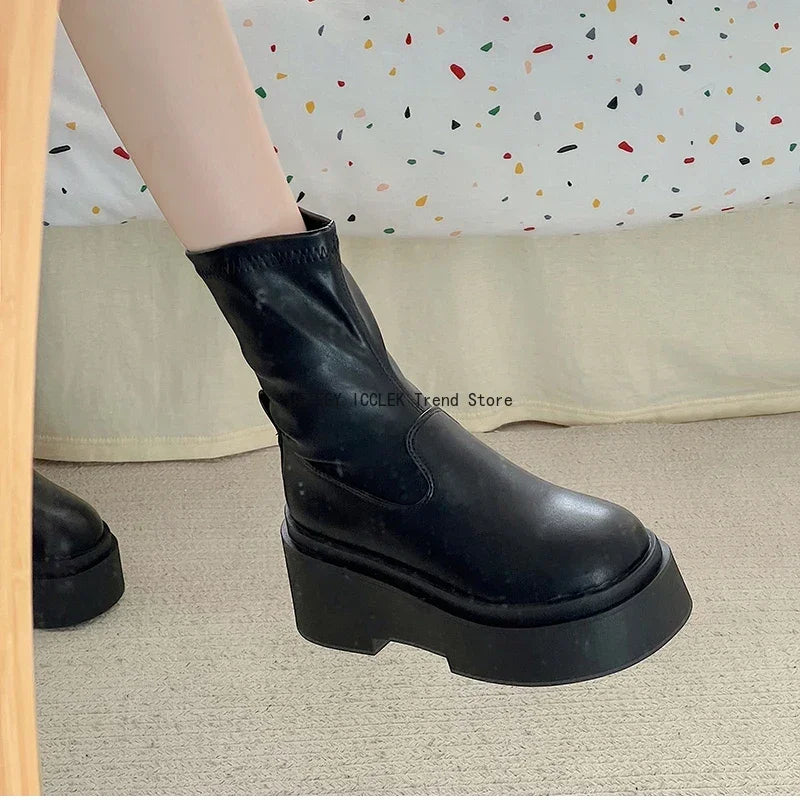 Bottes Hautes et Basses Kawaii - Style Coréen avec Talon Carré